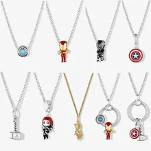 Fit Pandora Bracelet Necklace Marvel Animated Character Collection Beads Prata Charm 925 Silver Pendant Women's Jewelry Gifts