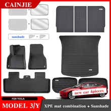 Floor Mats For Tesla Model 3 Y 2022 Left Right Driving All Weather Anti-Slip  Floor Pad XPE Trunk Mat Sunshade  2021 Accessories