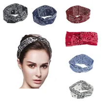 Floral Hair Band Women Yoga Headband Sport Elastic Hair Band For Hair Turban Twisted Knotted Headwrap Yoga Accessories Bandeau