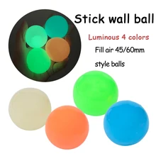 Fluorescent Pop Fidget Toys 45Mm Sticky Wall Ball Glow Decompression Squishy Soft Luminous Squeeze Adult Antistress Relief Toys