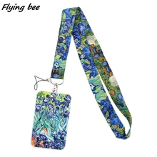 Flyingbee X1771 Van Gogh Art Fashion Lanyards ID Badge Holder Bus Pass Case Cover Slip Bank Credit Card Holder Strap Cardholder