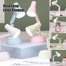 Foldable Mini Table Lamp Adjustable USB Charging Bedside Light Simple Reading Lamp for Home Bedroom Dormitory xqmg