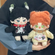 For 20cm Plush Doll Body Change Clothes Outfit Cosplay Gift Sweet Cool Wind Choker Hoodie Suit Necklace Cartoon Print Costume