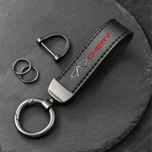 For CHERY TIGGO 2 3 4 5 7 PRO 8 PLUS ARRIZO 5 Car Key Holder Genuine Leather Car Styling Emblem Keychain Key Chain Rings