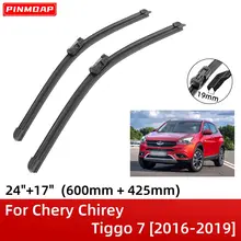 For Chery Chirey Tiggo 7 T15 Qoros Young DR F35 2016-2019 24"+17" Front Windshield Wiper Blades Brushes Cutter Accessories