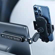 For Geely Geometry C Suspension Screen Car Mobile Phone Holder Multi-function Three-in-one Number Plate Mobile Phone Holder