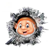 For Gnome Ripped Metal Car Styling Stickers Window Car Bumper Decoration Cartoon Vinyl Waterproof Car Sticker 13*12cm