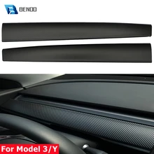 For Tesla Model 3 Model Y 2022-2019 ABS Carbon Fiber Pattern Dashboard Cover Decorative Wrap Cap for Tesla Innner Accessories