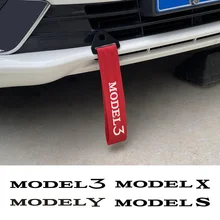 For Tesla Model 3 X S Y P100D Car Bumper Decorative Nylon Trailer Towing Ropes Auto Hauling Straps Ornament Car Accessories