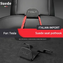 For Tesla Model 3 Y Seat Hanger Hook for Grocery Bag Umbrella Suede Holder Mount Model3 Car Interior Accessories 2022