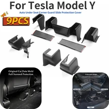 For Tesla Model Y Under Seat Corner Guard Slide Anti-kick Protection Cover Protective Modification Interior Car Accessories