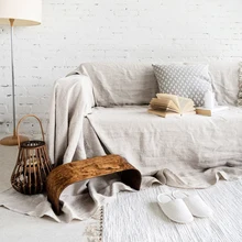 France Pure Linen Sofa Covers For Living Room Flax Soft Removable Sofa Cushion Cover Protector Washable Couch Covers 1/2/3 Seat