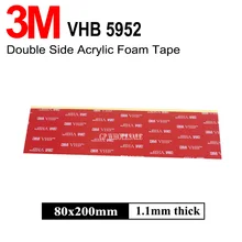 Free Shipping 2pcs/lot 80mmx200mm 3M 5952 BLACK Acrylic Double Sided 3M VHB Tape 1.1MM Thick