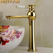 Free Shipping New arrival Bathroom gold Basin Faucet Gold finish Brass Mixer Tap with ceramic torneiras para banheiro YT-5057