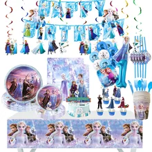 Frozen 2 Birthday Party Supplies Set Princess Elsa Plates Napkins Cups Banner Tablecover Baby Shower Decoration Girl Home Decor
