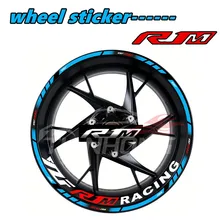 Full Set Of New For YAMAHA Motorcycle 17 Inch Front And Rear Wheel Hubs YZF R1M Decal Logo YZFR1 R1m Rim Reflective Stickers
