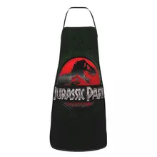 Funny Jurassic Park Aprons for Women Men Dinosaur World Adult Unisex Kitchen Chef Bib Tablier Cuisine Cooking Baking Gardening
