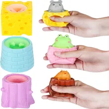 Funny Novelty Toy Slow Rising Stretchy Toys Soft Squishy Banana Squirrel Fidget Toy Stress Relief Toy for Teens Adults