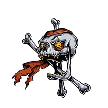 Funny Skull Fashion Cartoon Car Sticker PVC Body Windshield Accessories Helmet Laptop Decoration Dazzle Cool Auto Decal Terror