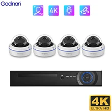 Gadinan Ultra HD 4K Security Camera System 4K POE NVR Outdoor Face Detection Video Surveillance Kit Home IP CCTV Camera Set