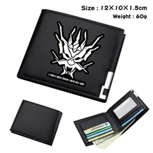 Game Arknights Student Short PU Wallet Bifold Otaku Purse Note Compartment Photo Passcard Card Holder Men's Women's Black Wallet