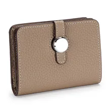 Genuine Leather Card Holder High Quality Women's Wallets and Purses 2022 New Fashion Female Hasp Solid Cash Pocket Money Bag