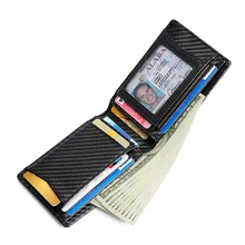 Genuine Leather Wallet Card Holder for Men Minimalism Credit Card ID Badge Holder Cover RFID Blocking Mini Air Tag Wallet Man