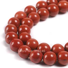 Genuine Real Natural Healing Stone Red Jasper Round Loose Semi Precious Healing Gemstone Beads 15" Strand for DIY Jewelry Making
