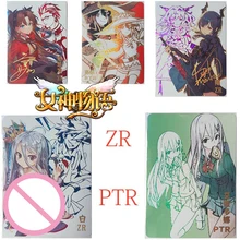 Goddess Story Cartoon Ptr Zr Hot Stamping Game Collection Flash Cards Megumin Anime Characters Kids Toys Christmas Birthday Gift