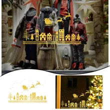 Gold Christmas Window Stickers Gold Powder Removable Glue Christmas Window Stickers Christmas Decorations Window Glass Stickers