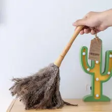 Good quality Wood handle ostrich feather small duster for car and computer or antique cleaning