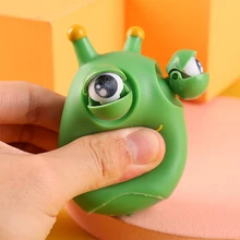 Green Eye Insect Squeeze Toy Grass Worm Pinch Toy Stress Reliever Antistress Fidget Toy Squishy Squeeze Toys Popping Out Eyes