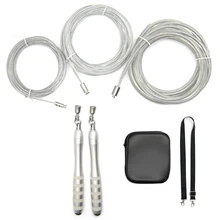 HEAVY TPU STEEL DOUBLE BEARING  520g 390g 315g jump rope set 4mm 6mm 8mm weighted steel cord quick connect switch with case