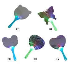 Handheld Fan Glowing Stick Princess LED Lantern Wand Stage Props Outdoor Summer Light Up Toy Glow at Dark Toddler Favor Dropship