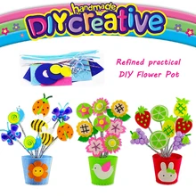 Handmade Crafts Toys DIY Flower Pot Non-woven Fabric Creative Fabric Flowers Art & Crafts Educational DIY kit For Children