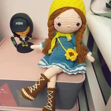 Handmade diy hook knit doll  37cm hight doll  girl creative doll material pack or finished doll