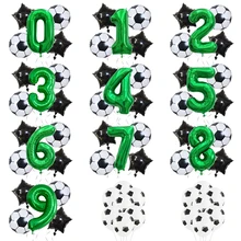 Helium Foil Globos Football Balloons Birthday Party Decorations Kids Boy Sports Balloon Digit Number Ball Soccer Party Supplies