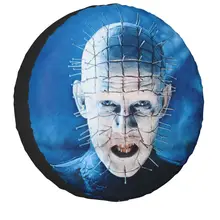 Hellraiser Spare Tire Cover Case Pouch Weatherproof Supernatural Horror Film Wheel Covers for Jeep Hummer 14" 15" 16" 17" Inch