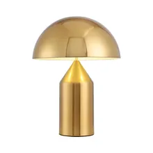High-quality Creative Plating Golden Table Lamp Simple Metal Bedroom Living Room Decoration Mushroom Desk LED Lighting Fixture