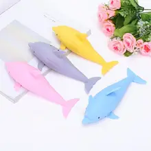 Highly Simulated TPR Dolphin Shape Stress Relief Squeeze Toy Animal Ornaments Decompression Gifts