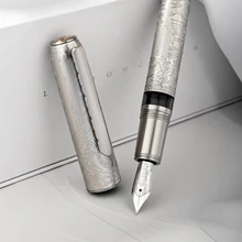 Hongdian 100 EF/F/M/Long Knife Nib Piston Fountain Pen  Beautiful Metal Engraving Large Writing Gift Pen