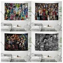Horror Movie Characters Cartoon Tapestry Home Decoration Hippie Bohemian Decoration Divination Wall Hanging Home Decor