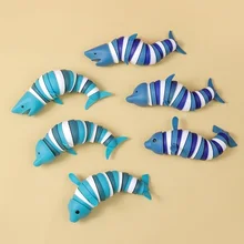 Hot 3D Fidget Slug Creative Stress Relief Toy Ocean Shark Animal Model Articulated Realistic Insects Birthday Gifts For Child