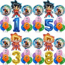 Hot Cartoon Theme Party Balloons Set Cartoon Son Goku Helium Latex Balloon Baby Shower Birthday Party Decoration Kids Toy Gifts