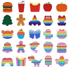Hot Pop Fidget Toys Rainbow Push Bubble Antistress Toy for Adult Anti-Stress Sensory Toys for Children With Autism Special Needs