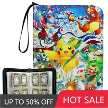 Hot Sale 400Pcs Capacity Popular Pokemon Card Book Bags For Game Card Collection PU Zipper Playing Cards Binder
