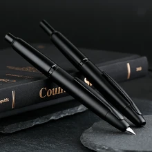 Hot Sale Matte Black MAJOHN A1 Press Fountain Pen Retractable Extra Fine Nib 0.4mm Metal Ink Pen with Converter for Writing