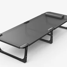 Household simple lunch break folding bed outdoor portable steel tube bed invisible office lunch break beach bed