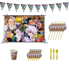 Hunter X Hunter Party Decorations Anime Theme Favors Supplys Banner Cups Straws for Kids