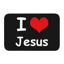 I Love Jesus Front Door Mat Anti-Slip Outdoor Waterproof Christian Faith Judah Doormat Living Room Entrance Rug Carpet